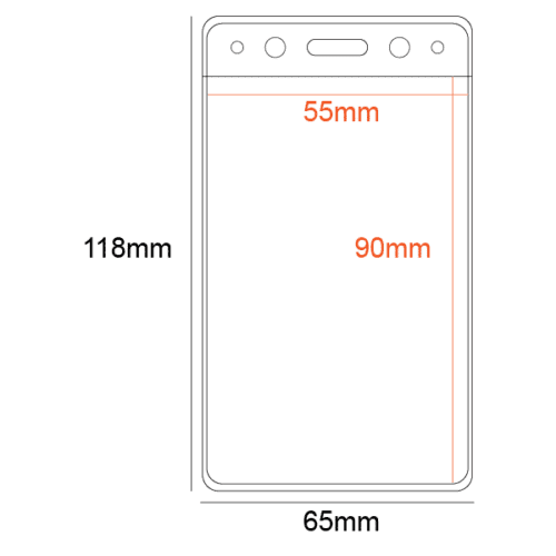 NCH025 PVC Holder Single Pocket 1 Slot 2 Holes