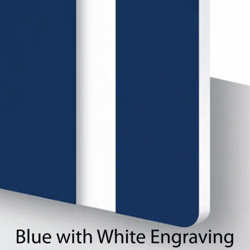 Blue with White Text