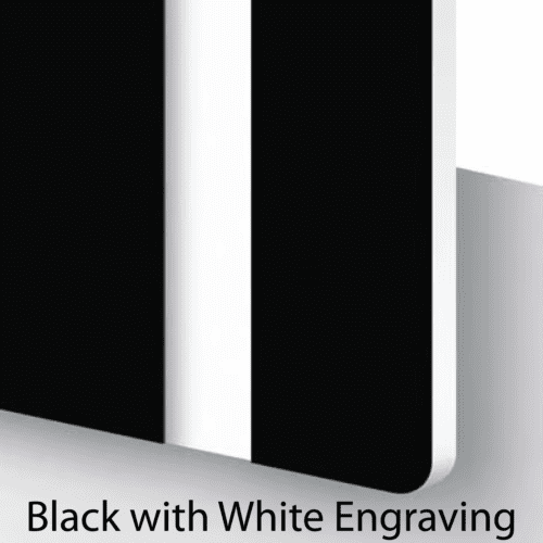 Black with White Text